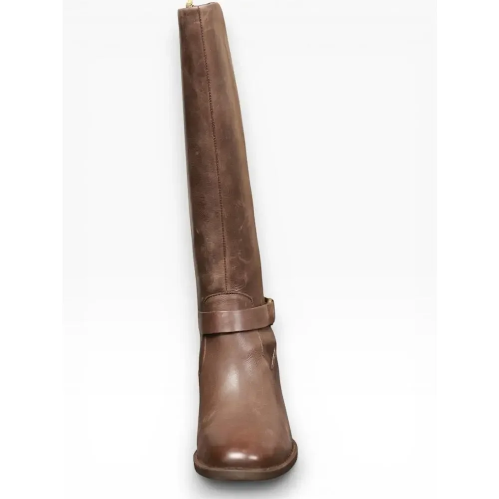BORN WOMEN'S SADDLER WIDE SHAFT CHOCOLATE 10 M